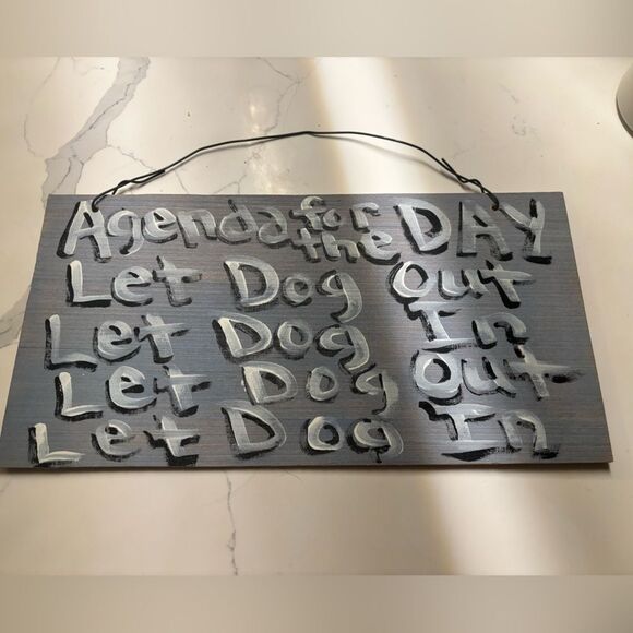 Dogs Daily Agenda Wood Sign - Picture 1 of 4